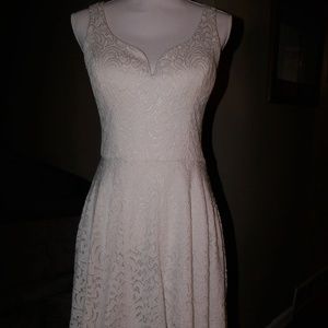 White Lace Overlay Dress